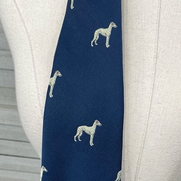 CHIPPMUNK DESIGNS Vintage Tie Blue w Dog Pattern - Picture 2 of 3